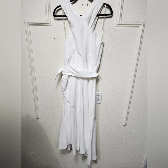 Sachin & Babi Naomi Halter Asymmetric Midi Ivory Dress 10 Wedding Party Formal - Picture 8 of 10